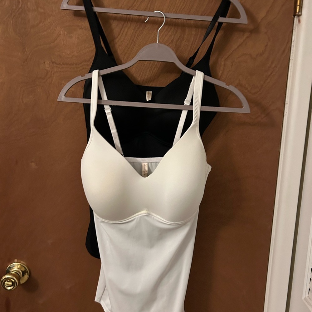 Rhonda Shear Black and White Smooth Shapewear Camisoles 2 for $20